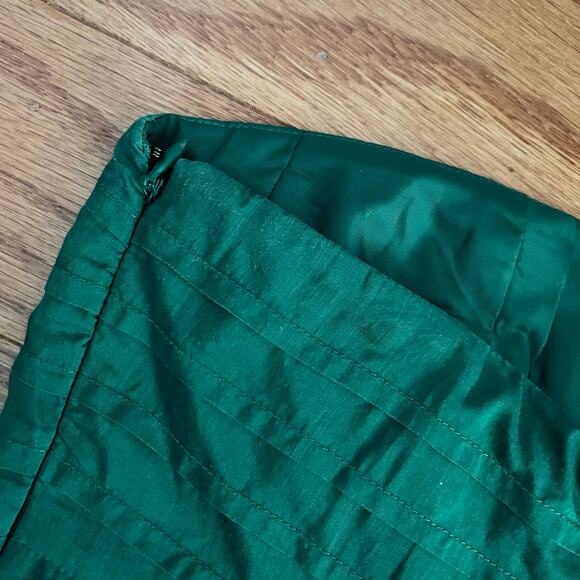 Banana Republic Factory Y2K Strapless Mini Dress Womens 2P Green Cotton Silk - Picture 3 of 8